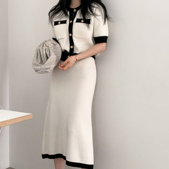 Knit Top and Midi Skirt Set