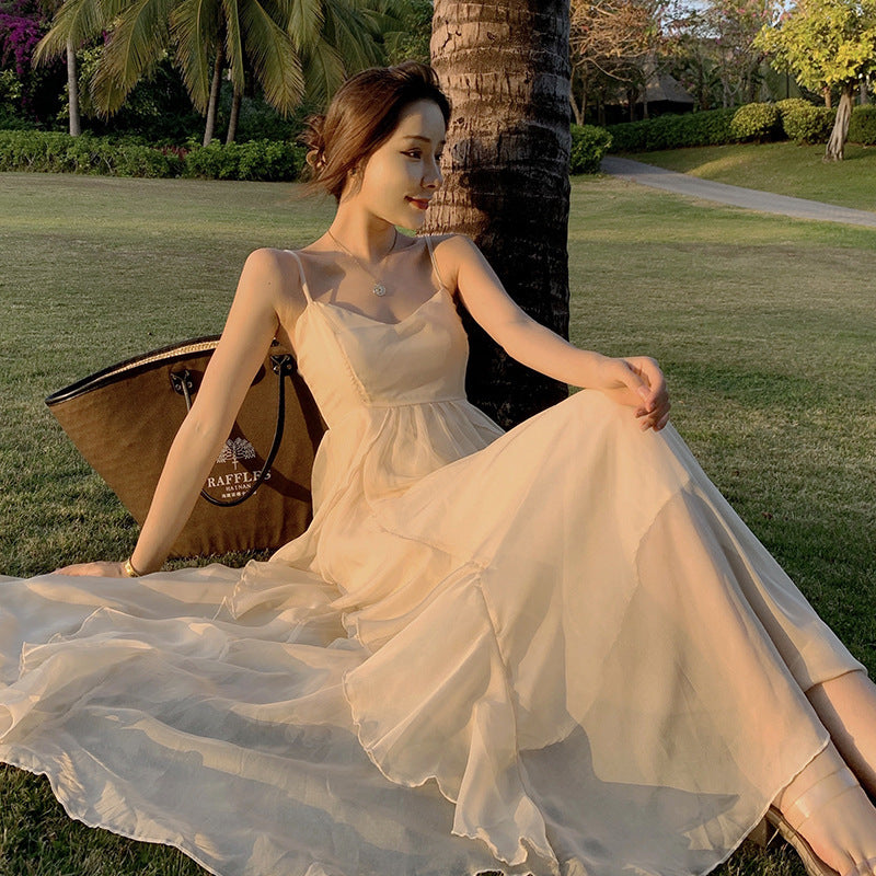Flowy Strappy Beach Maxi Dress