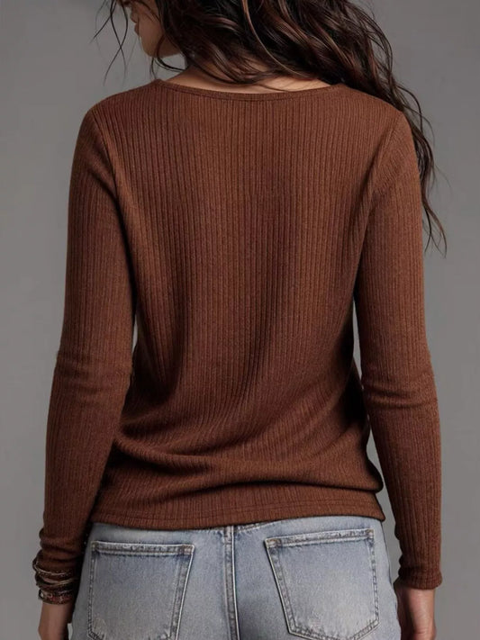 Ribbed Cowl Neck Knit Top, women's top by Sorèla, side view
