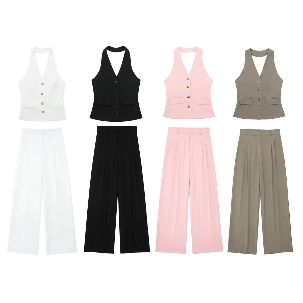 Linen Waistcoat and Trouser Set