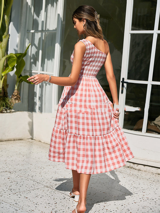 High Waist Cotton Midi Dress