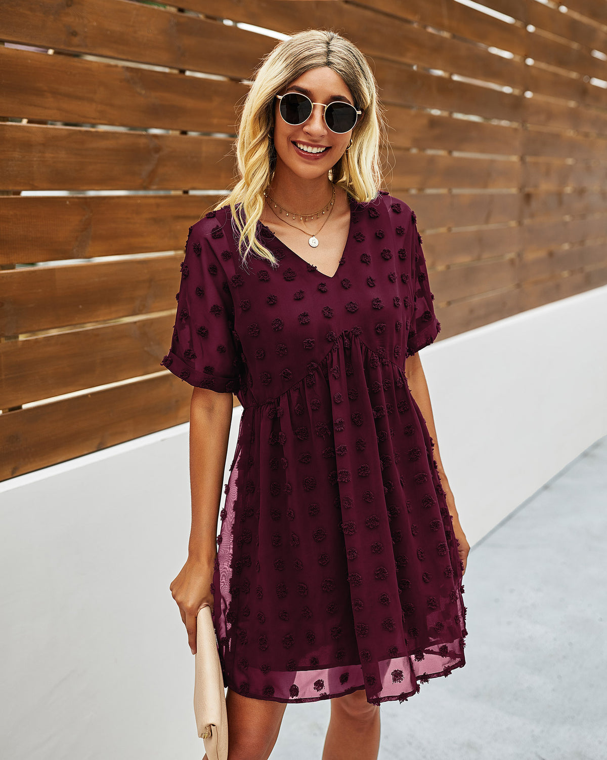 Polka Dot Chiffon Dress