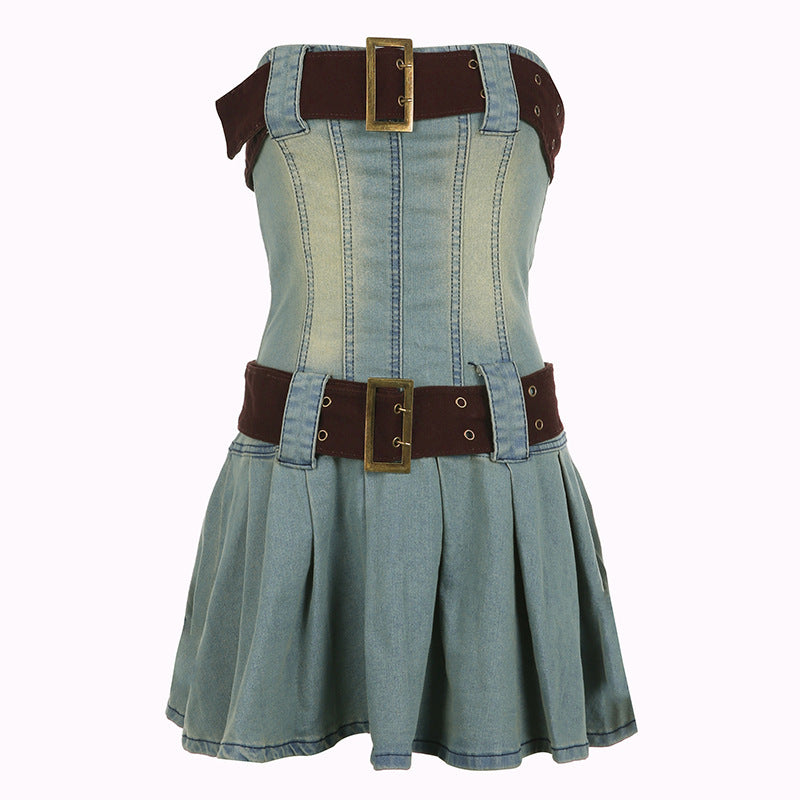 Fitted Denim Mini Dress