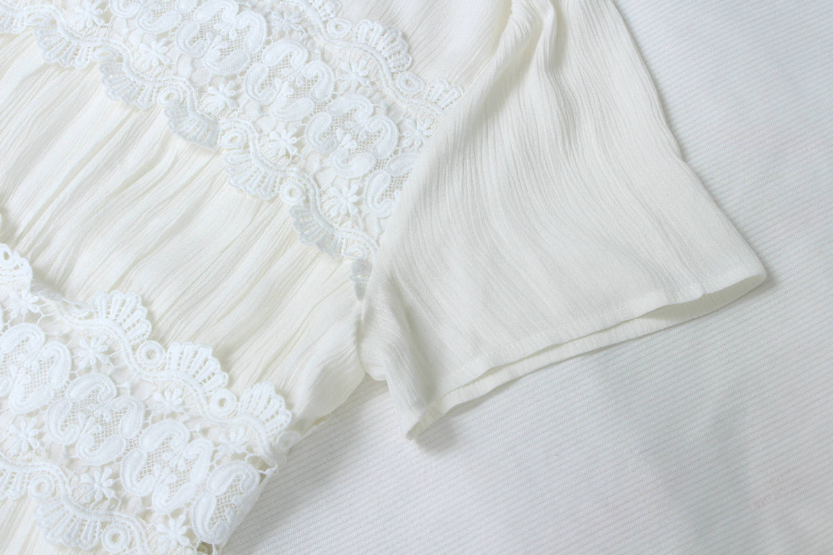 Embroidered Cotton Ruffle Maxi Dress