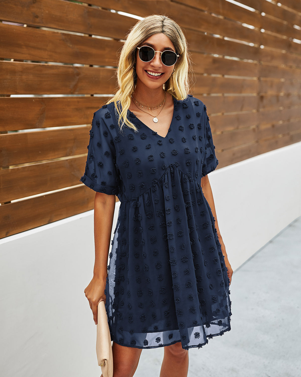 Polka Dot Chiffon Dress