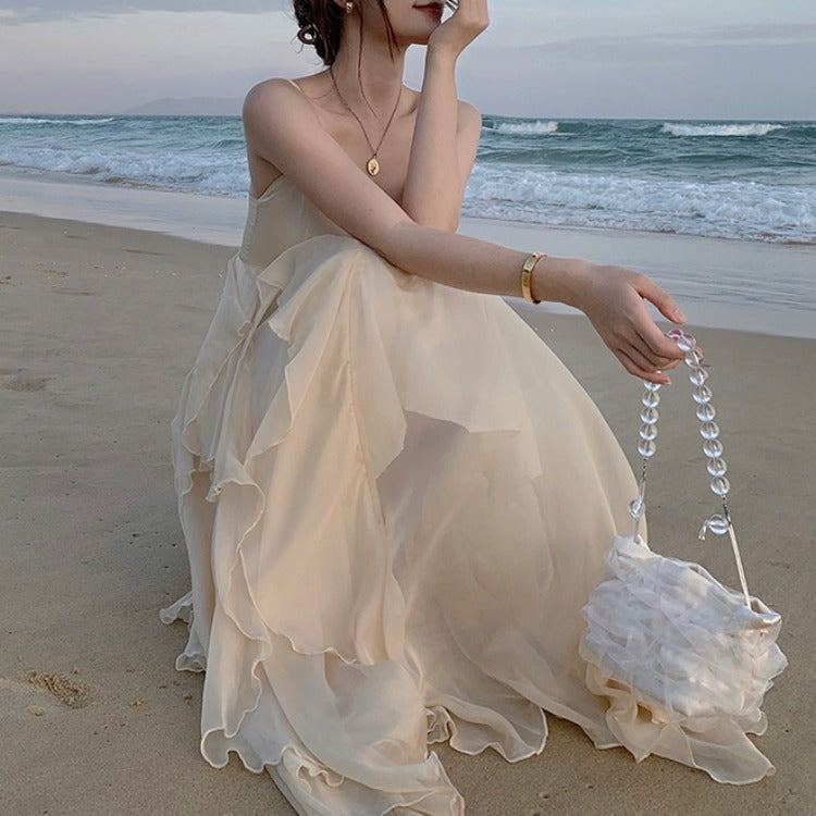 Flowy Strappy Beach Maxi Dress