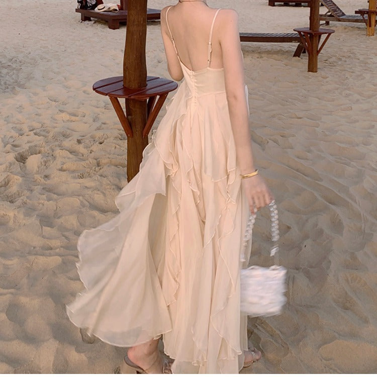 Flowy Strappy Beach Maxi Dress