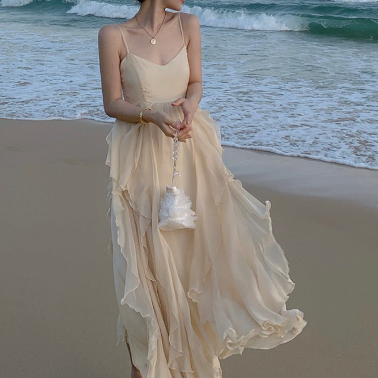 Flowy Strappy Beach Maxi Dress
