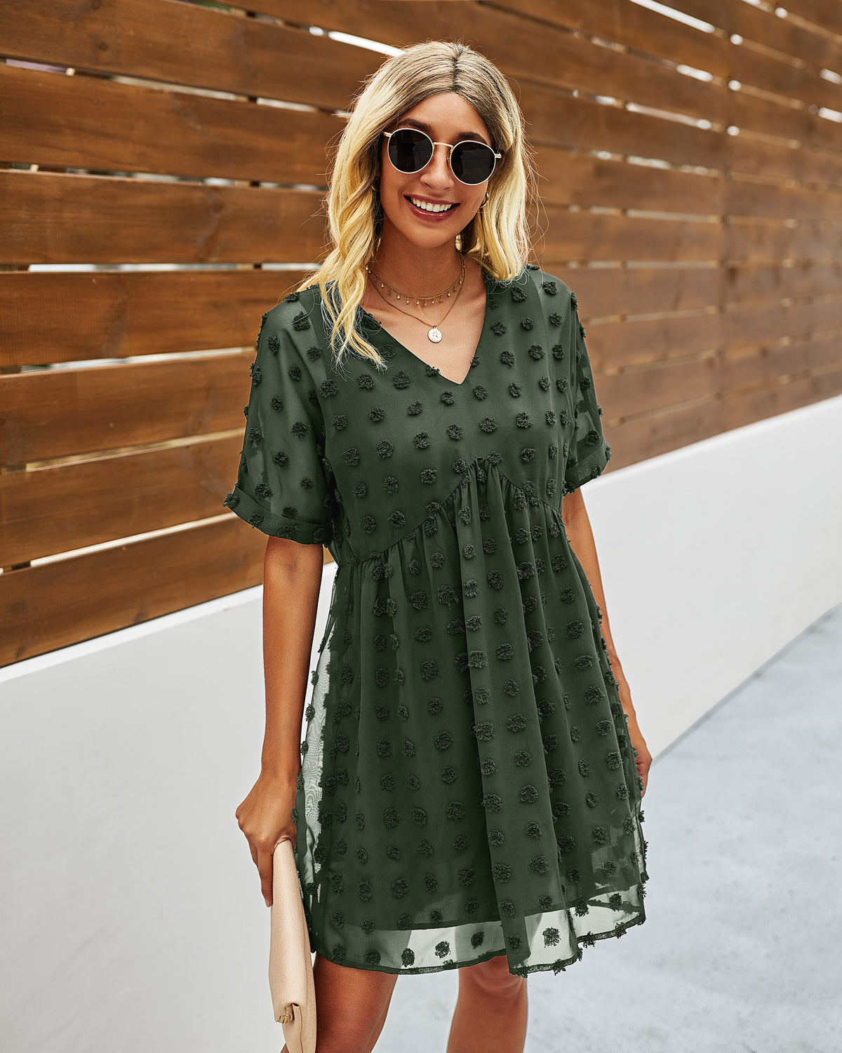 Polka Dot Chiffon Dress