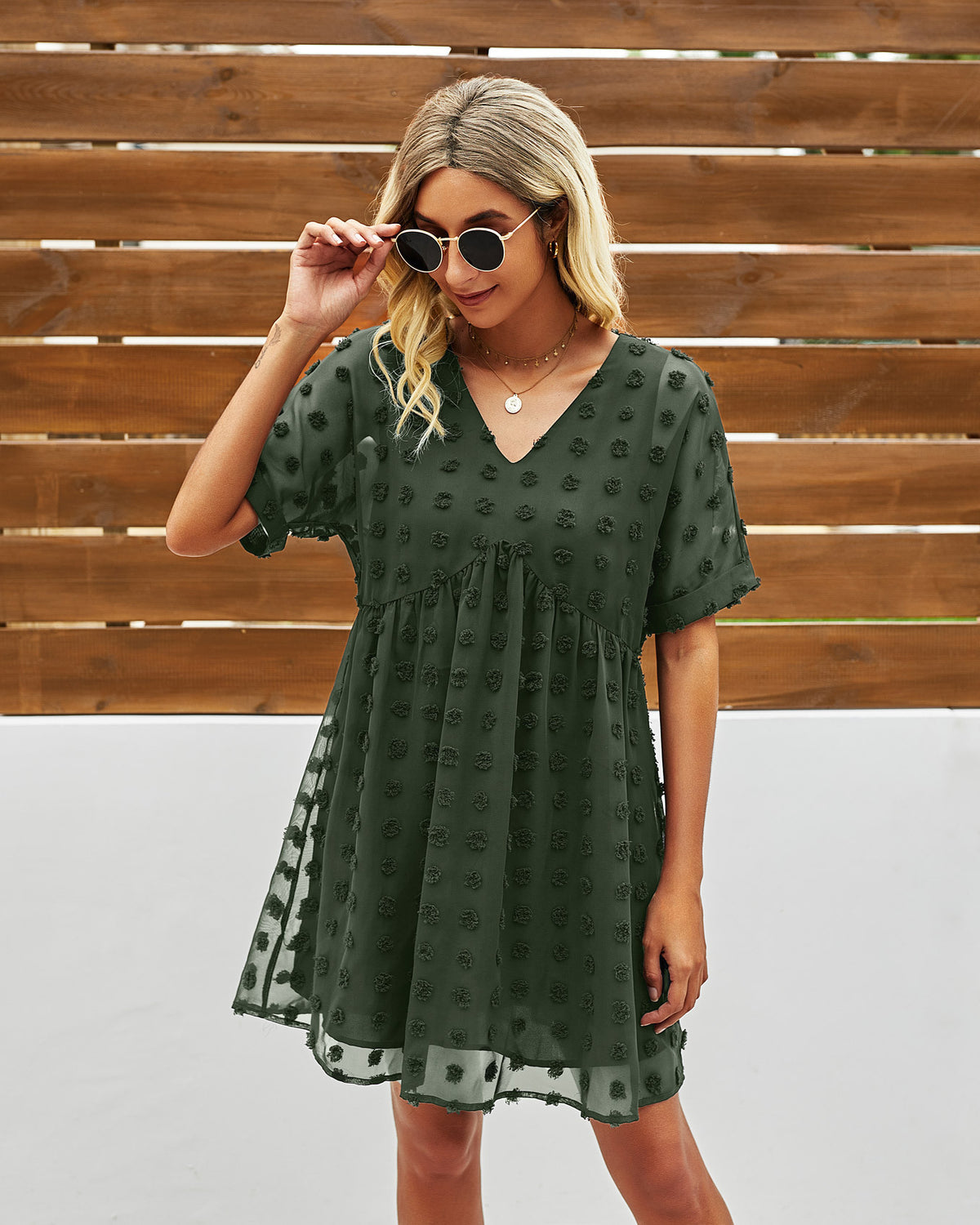 Polka Dot Chiffon Dress