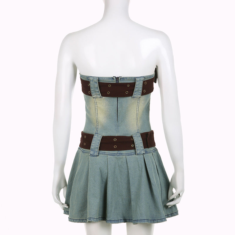 Fitted Denim Mini Dress
