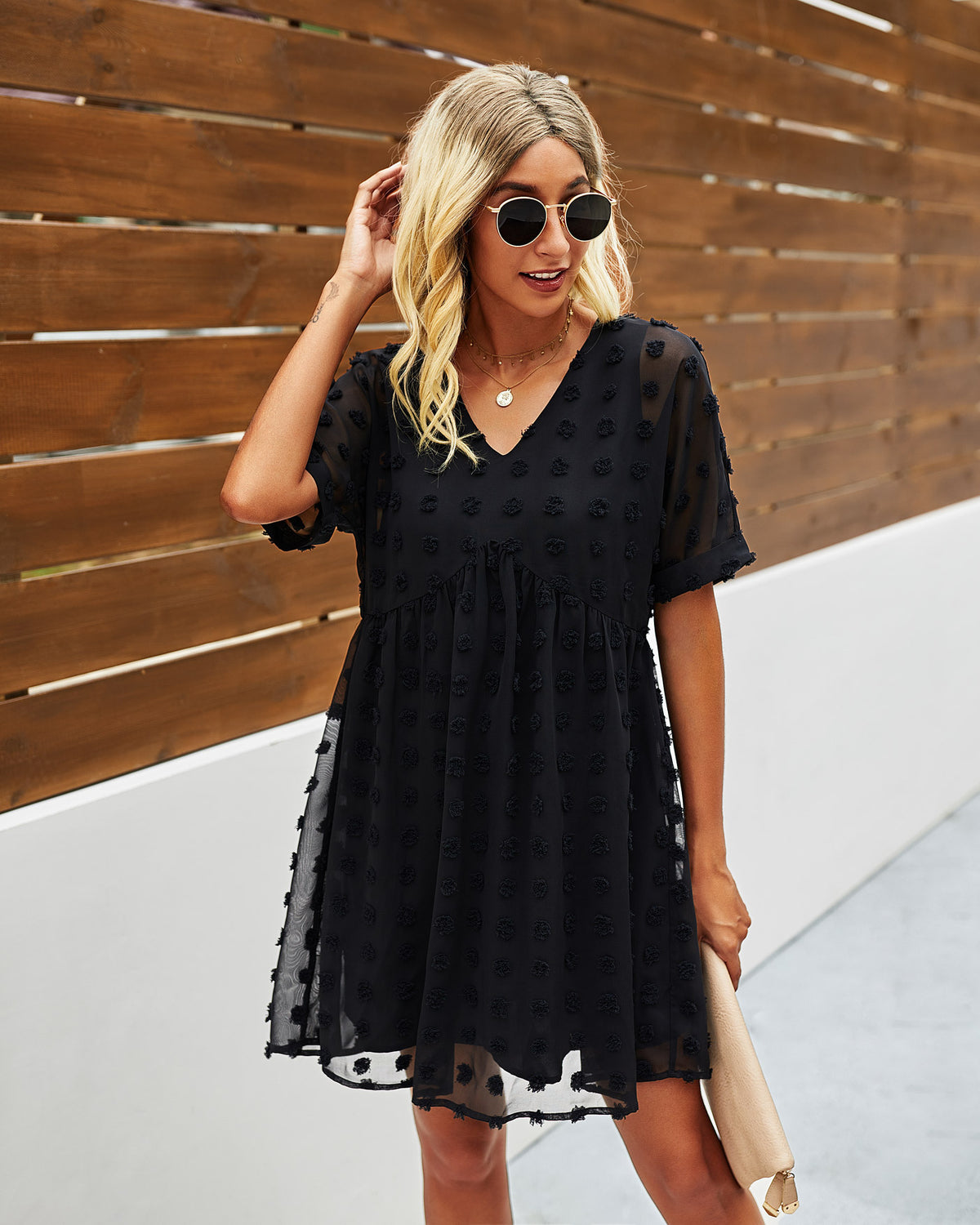 Polka Dot Chiffon Dress