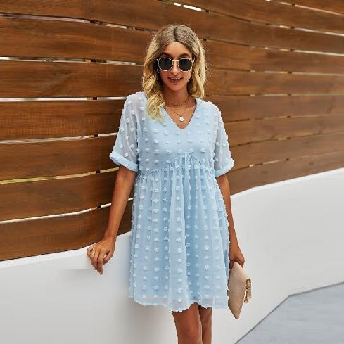 Polka Dot Chiffon Dress