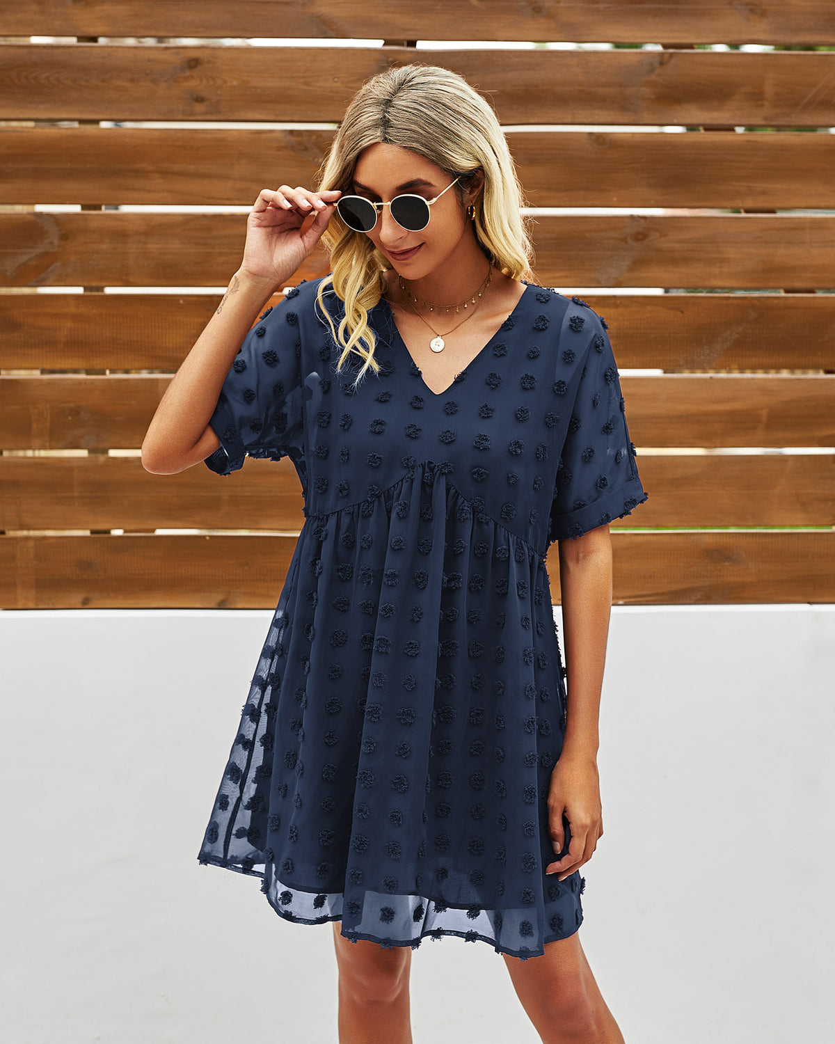 Polka Dot Chiffon Dress