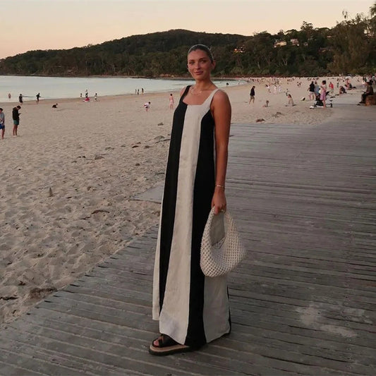 Striped Colour Block Resort Dress