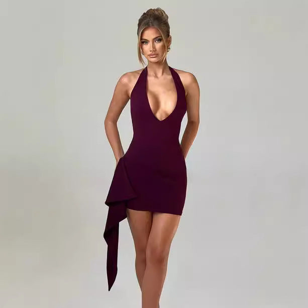 Ruffle Trim Sleeveless Bodycon Dress