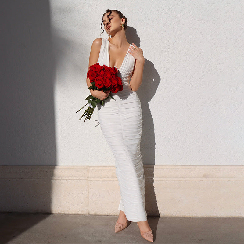 Tailored White Midi Dress