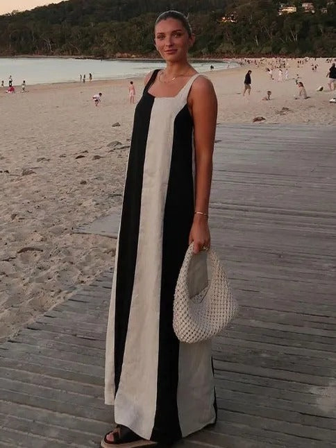 Striped Colour Block Resort Dress