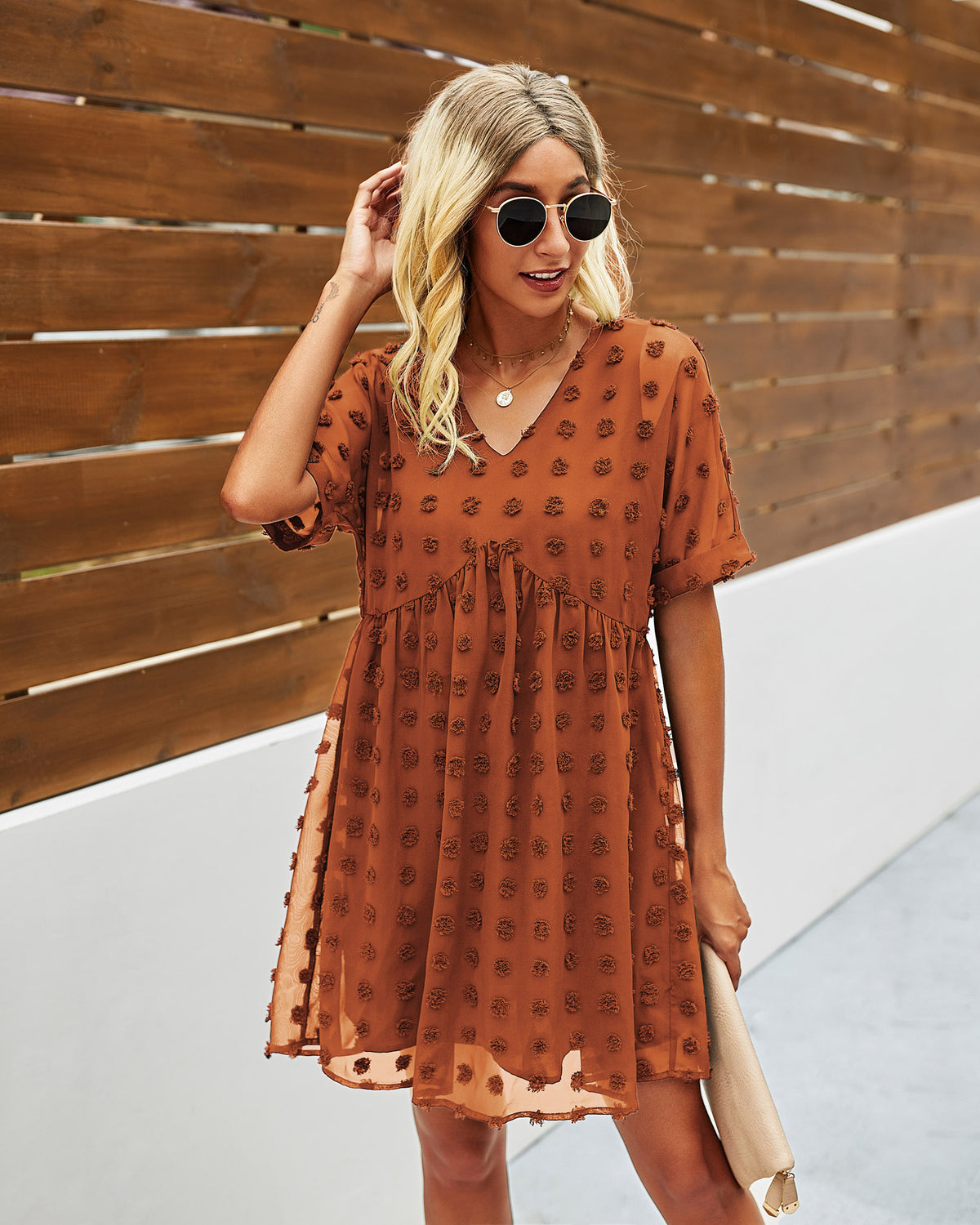 Polka Dot Chiffon Dress