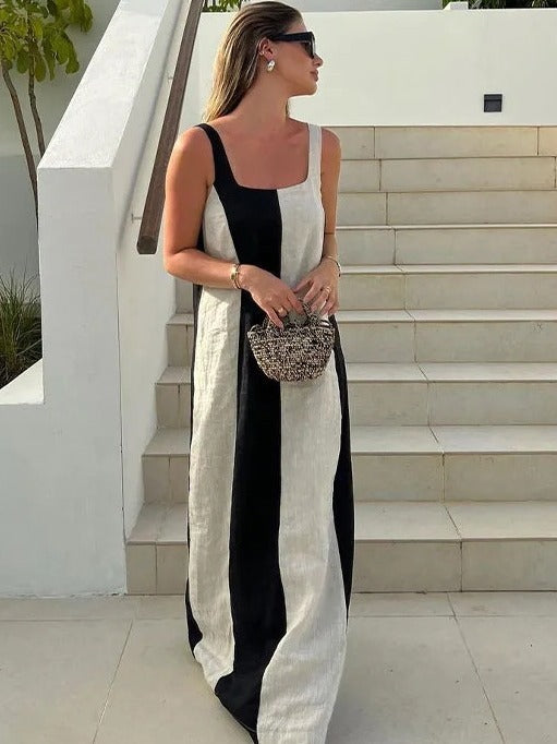 Striped Colour Block Resort Dress